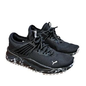 Puma Pacer Future 386820-01 Black White Marble Running Sneakers